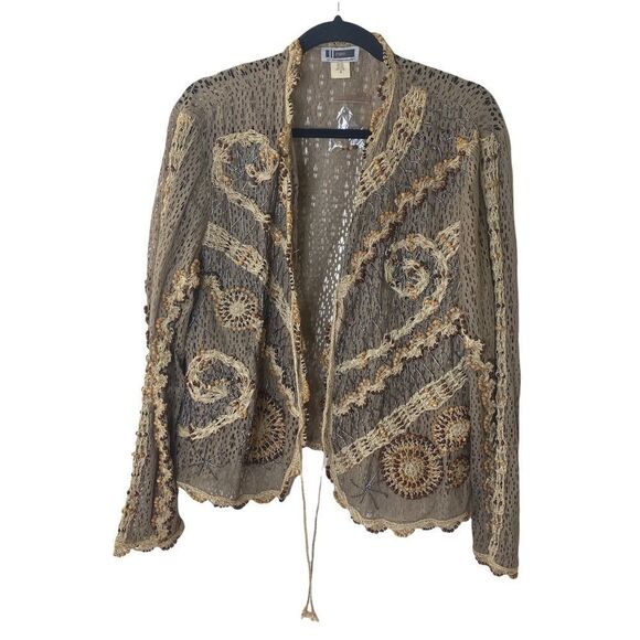 JL Studio by Jessica London Beaded Boho Vintage Vest - Picture 1 of 7